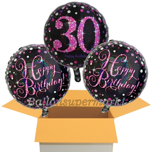 Folienballons-im-Karton-zum-30.-Geburtstag-Pink-Celebration-Geschenk