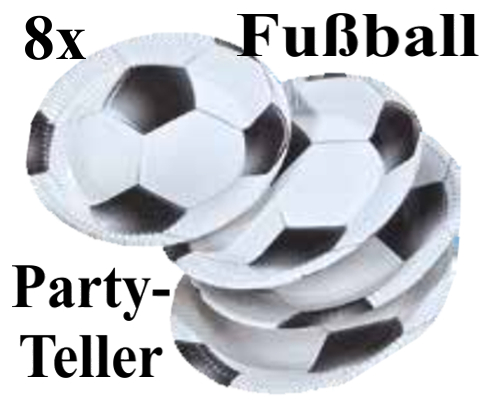 Fußball Partyteller, 8 Stück