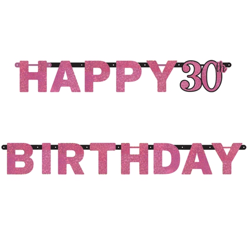 Geburtstagsbanner-Pink-Celebration-30-holografisch-zum-30.-Geburtstag-Dekoration