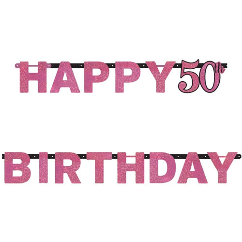 Geburtstagsbanner-Pink-Celebration-50-holografisch-zum-50-Geburtstag-Dekoration