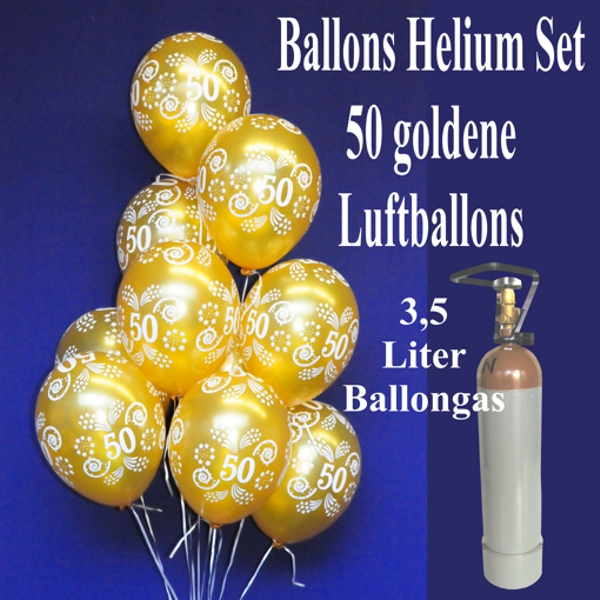Goldene Hochzeit Deko-Luftballons Helium Set