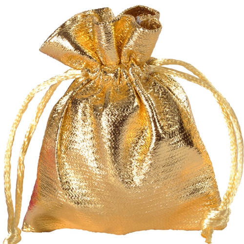 Beutelchen glänzend Gold für Hochzeitsmandeln und Gastgeschenke
