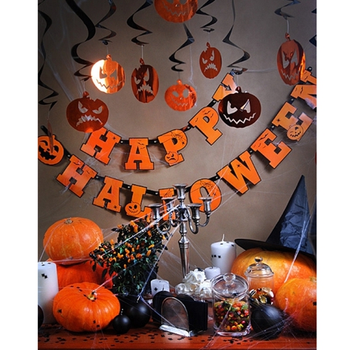 Halloween-Swirl-Dekoration-Halloween-Kuerbisse-Raumdeko-Partydeko-Halloweenparty
