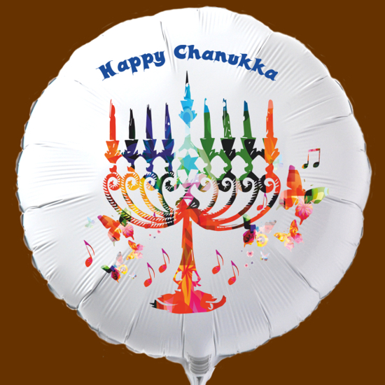 Happy-Chanukka-Luftballon-in-Weiß-mit-Helium-Ballongas