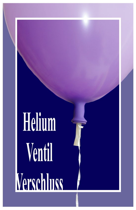 Helium Ventil Ballonverschluss mit Ballonband im Ballon aus Latex