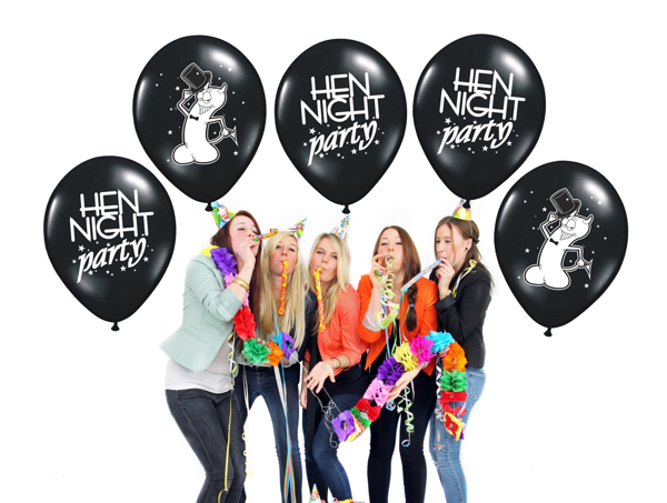 Hen-Party-mit-Luftballons-in-Schwarz