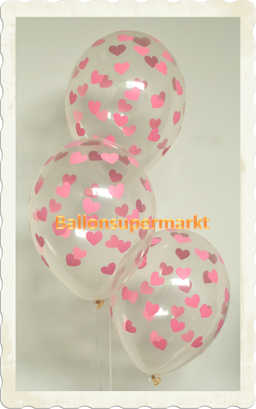 Herzchen-in-Rosa-auf-transparenten-Luftballons