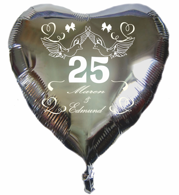 Herzluftballon-aus-Folie-zur-Silberhochzeit-mit-den-Namen-des-Ehepaares-mit-Helium-Ballongas-Tauben-Herzen-Schleifen