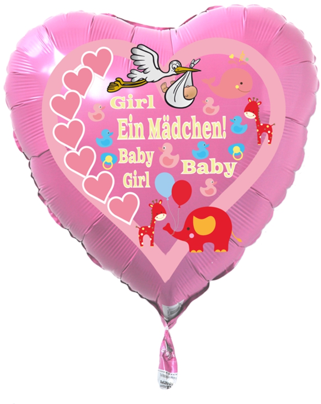 Herzluftballon-zu-Geburt-Taufe-Baby-Girl-ein-Maedchen