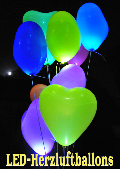 Herzluftballons mit LED's