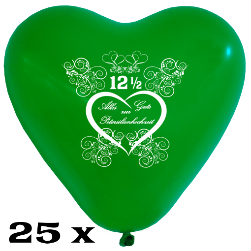 Herzluftballons-zur-Petersilienhochzeit-gruen-28-30-cm-25-Stueck