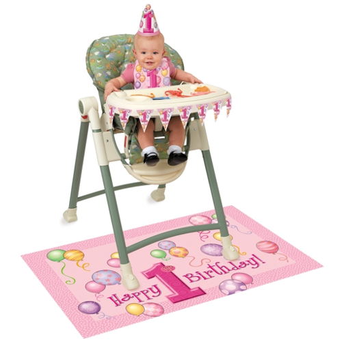 Hochstuhl-Deko-Kit-1st-Birthday-Pink-Balloons-Dekoration-1-kindergeburtstag-Maedchen-4-teilig