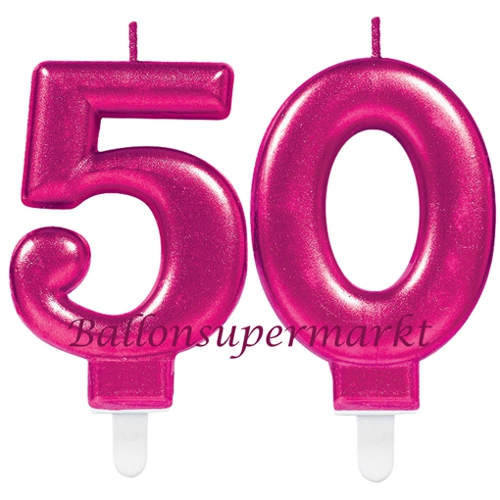 Kerzen-Pink-Celebration-Zahl-50-Kerze-zum-50.-Geburtstag-Jubilaeum-Tischdekoration