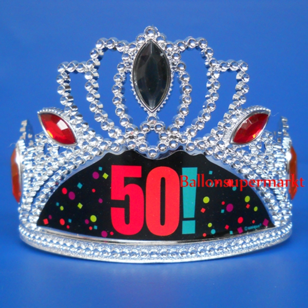 Krone-50-zum-50-Geburtstag-Dekoration-Diadem-Geburtstagsparty
