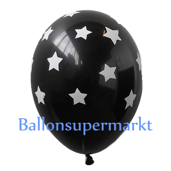Latexballons-Sterne-Schwarz-Dekoration-zu-Silvester-Neujahr-Partydekoration-Geburtstag