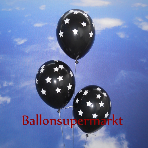 Latexballons-Sterne-Schwarz-Dekoration-zu-Silvester-Neujahr-Partydekoration