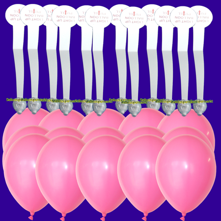 LED's und rosa Luftballons