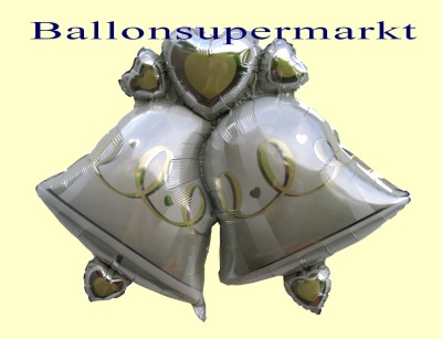 Luftballon aus Folie zur Hochzeit, Hochzeitsballon, Hochzeitsglocken