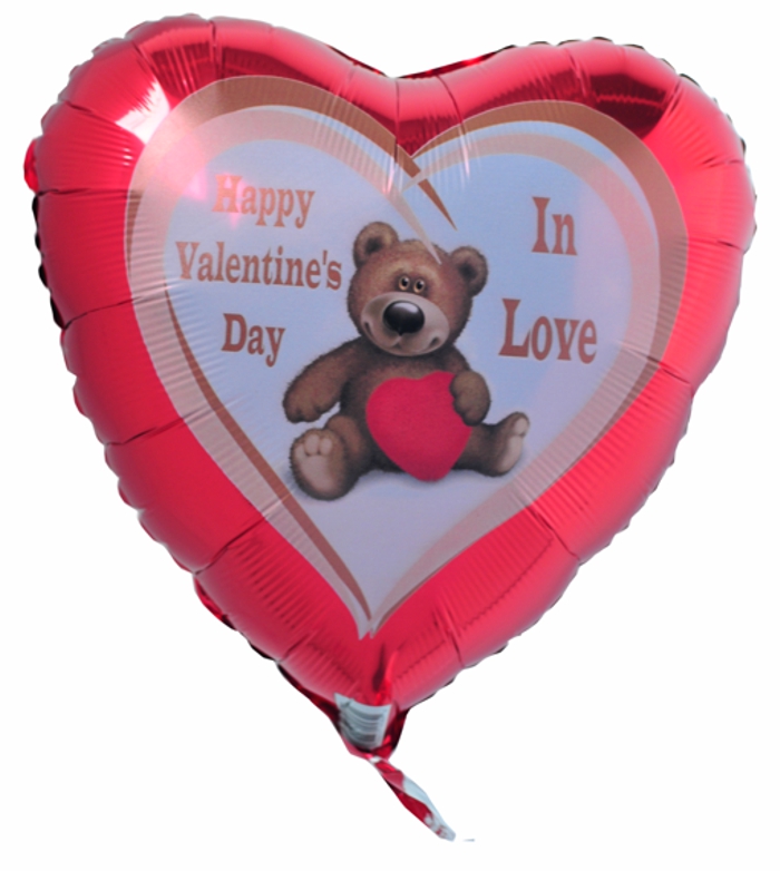 Liebesgrüße und Liebesbotschaften mit Ballons der Liebe im Versand vom Ballonsupermarkt zum Valentinstag, Bärchen In Love Luftballon