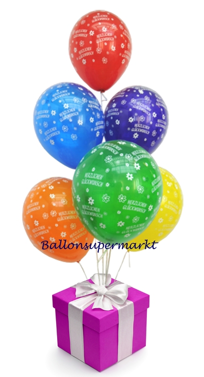 Luftballons-Herzlichen-Glueckwunsch-Geschenk-mit-Helium
