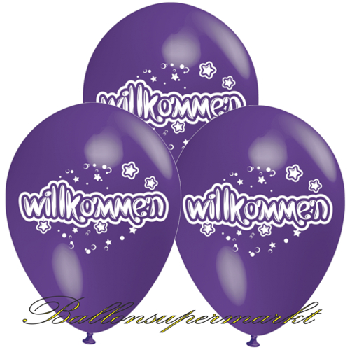 Luftballons-Willkommen-lila-3-Stueck