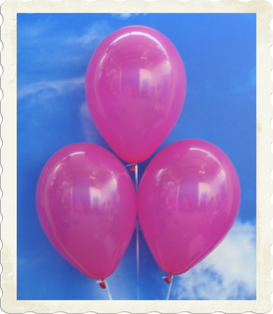 Luftballons aus Natur-Latex, 30 cm, Fuchsia, gute Qualität