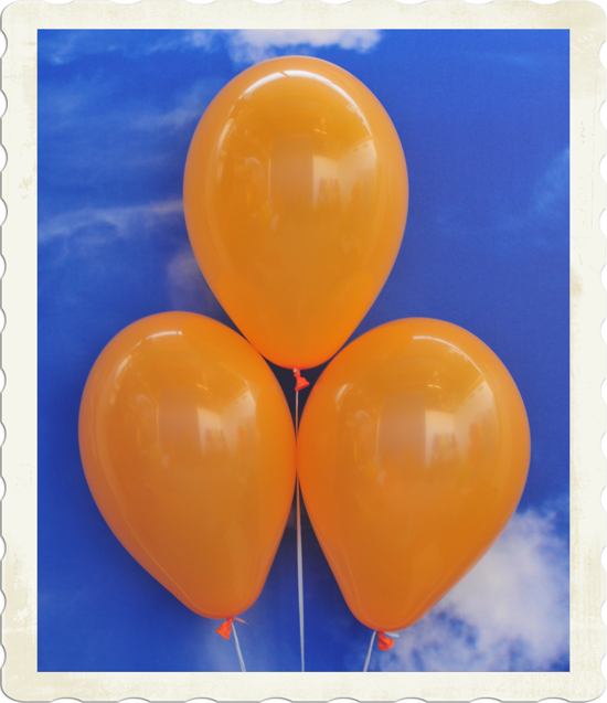Luftballons aus Natur-Latex, 30 cm, Mandarin, gute Qualität