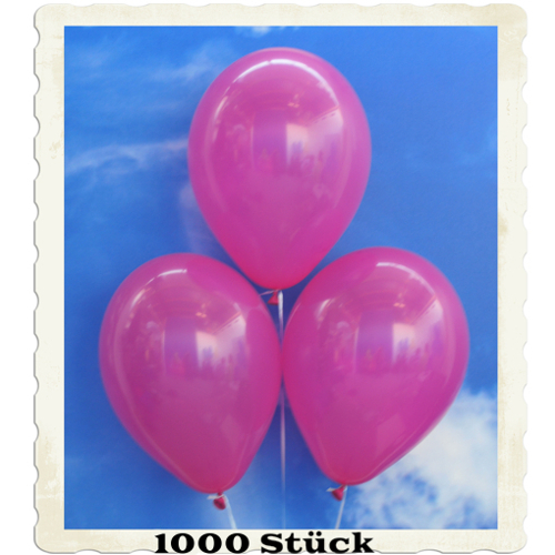 Luftballons aus Natur-Latex, 30 cm, Fuchsia, gute Qualität