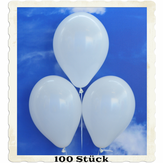 Luftballons aus Natur-Latex, 30 cm, Weiß, gute Qualität
