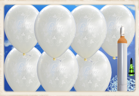 Luftballons-zur-Hochzeit-steigen-lassen-100-Luftballons-in-Elfenbein-Just-Married-Ballongas-Helium-Komplett-Set