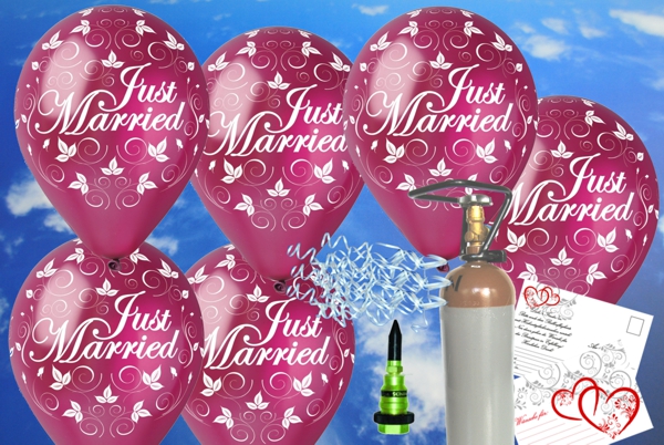 Luftballons-zur-Hochzeit-steigen-lassen-30-Luftballons-Just-Married-burgund-Helium-Set