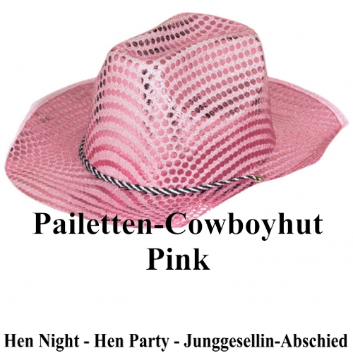 Pailetten-Cowboyhut-pink-Deko-Accessoire-Hen-Party-Junggesellinnenabschied