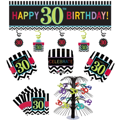 Party-Set-Celebrate-30-Dekoration-mit-Luftballons-zum-30.-Geburtstag-Party-Fest-Feier-Jubilaeum