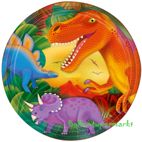 Partyteller-Dinosaurier-Tischdekoration-Kindergeburtstag-Prehistoric-Party