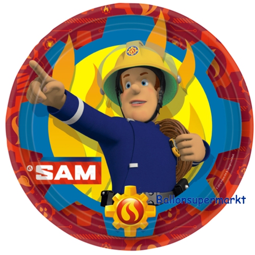 Partyteller-Feuerwehrmann-Sam-2017-Partydekoration-Fireman-Sam-Kindergeburtstag