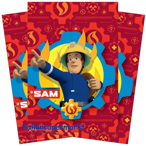Partytueten-Feuerwehrmann-Sam-2017-Partydekoration-Fireman-Sam-Kindergeburtstag