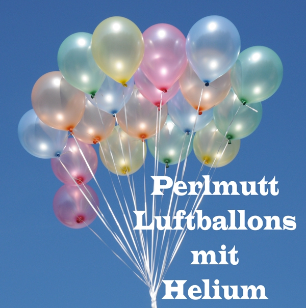 Perlmutt Luftballons mit Helium