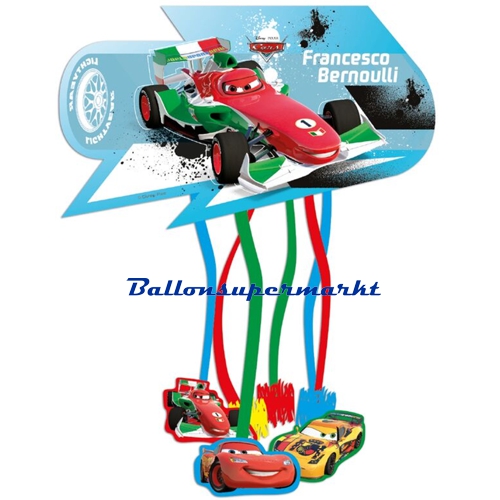 Pinata-Cars-Formula-Partydekoration-zum-Kindergeburtstag-Lightning-McQueen-Francesco-Bernoulli