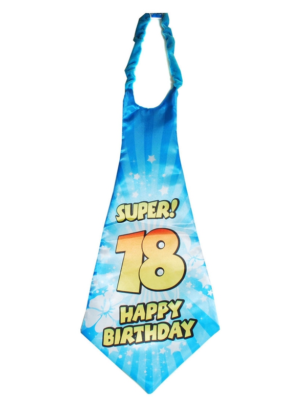 Riesen-Krawatte-Super-18-Happy-Birthday-Gagartikel-zum-18 Geburtstag-Party-Fest-Feier-Volljaerigkeit