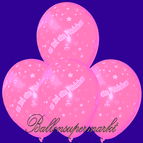 Rose-Luftballons-Geburt-Taufe-Babyparty-Es-ist-ein-Maedchen