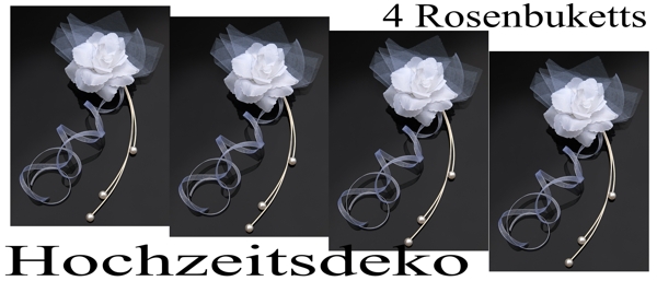 Rosenbouquets-in-Weiss-Hochzeitsauto-Dekoration