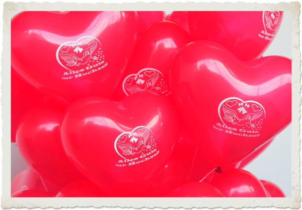 Rote Herzluftballons Alles Gute zur Hochzeit, 30 cm
