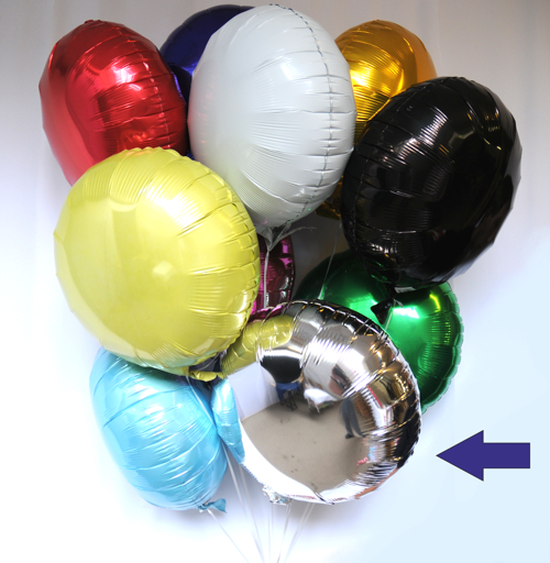 Folienballons-Rundballons-Dekoration: Runder Luftballon aus Folie, 45 cm, Silber