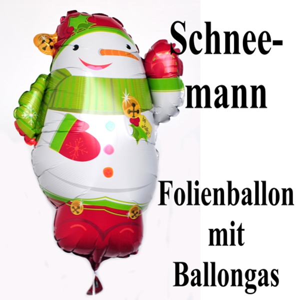 Schneemann Luftballon aus Folie mit Helium Ballongas