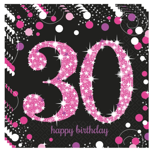 Servietten-Pink-Celebration-30-Dekoration-zum-30.-Geburtstag