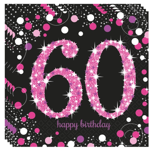 Servietten-Pink-Celebration-60-Dekoration-zum-60.-Geburtstag