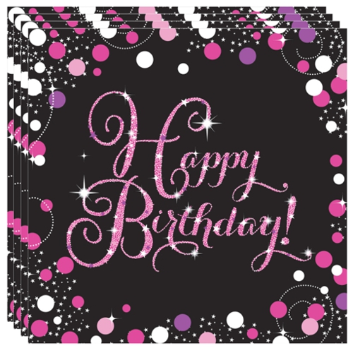 Servietten-Pink-Celebration-Happy-Birthday-Tischdekoration-zum-Geburtstag
