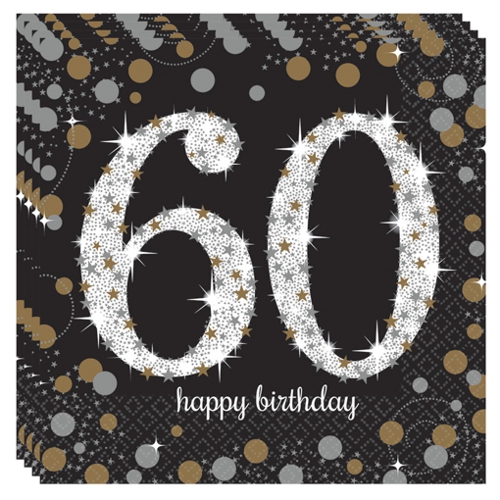 Servietten-Sparkling-Celebration-60-Dekoration-zum-60.-Geburtstag