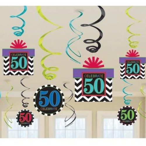 Swirl-Dekoration-50-Geburtstag-fest-feier-party