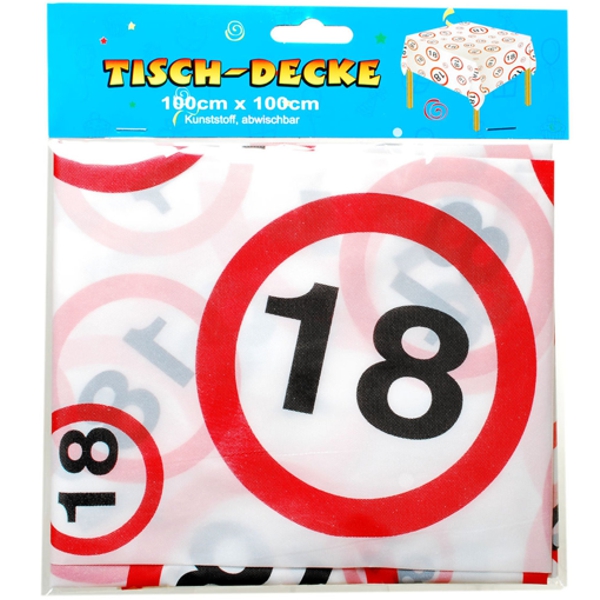 Tischdecke-Verkehrsschild-18-Tischdekoration-zum-18-Geburtstag-Volljaerigkeit